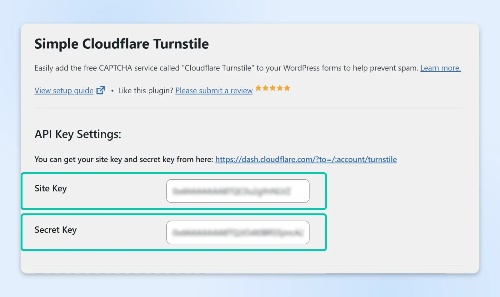 10_site_key_and_secret_key_text_boxes